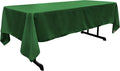 LA Linen Polyester Poplin Washable Rectangular Tablecloth, Stain and Wrinkle Resistant Table Cover Fabric Table Cloth for Dinning, Kitchen, Party, Holiday 60 by 102-Inch, Emerald Green 60 in x 102 in