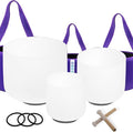 7inch 8inch 9inch Crystal singing bowls set sound bowl for healing Mindfulness, Meditation, Yoga, Spiritual and Body Healing Chakra Bowl (7F+8C+9A, 440hz 7-9"with soft bag)