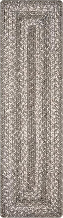 Homespice Grey Cloud Jute Braided Small Table Runners, Farmhouse Country Decor, Set of 2, Grey Rectangle 8x28 - Rich Colors, Easy to Clean, Durable and Protects Furniture