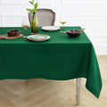 Solino Home Linen Tablecloth 60 x 132 Inch - 100% Pure Linen Christmas Green Table Cloth for Rectangle Tables - Fete, Machine Washable Tablecloth for St Patricks Day