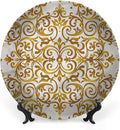 Ceramic Plates, Victorian Decorative Ceramic Plates, Victorian Lace Floral, 7 Inch, for Dining, Parties, Wedding, Golden