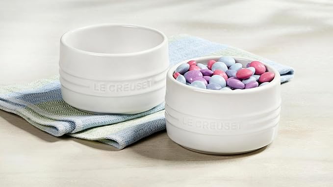 Le Creuset Stoneware Round Ramekin Straight Wall Set of 2, 7 oz. Each, Artichaut