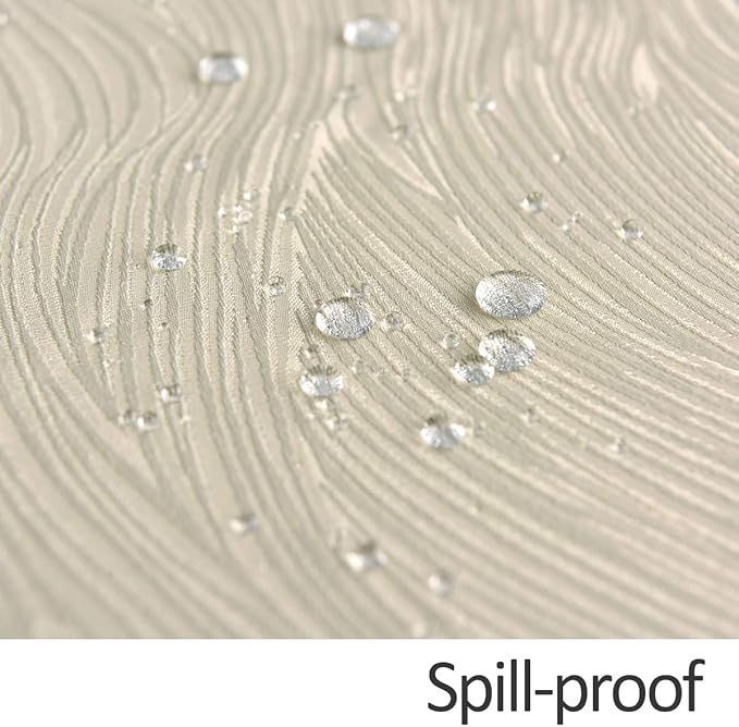 maxmill Jacquard Table Cloth Swirl Pattern Spillproof Wrinkle Resistant Heavy Weight Soft Tablecloth for Kitchen Dinning Tabletop Outdoor Picnic Rectangle 52 x 70 Inch Beige