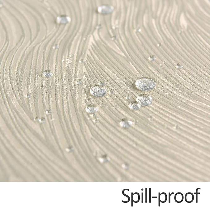 maxmill Round Jacquard Tablecloths Swirl Design Spillproof Wrinkle Free Heavy Weight Soft Table Cloth for Circular Table Cover of Buffet Banquet Parties Holiday Dinner Round 90 Inch Beige