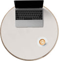 CENNBIE 23.6 Inches Round Table Mat - Cork Leather Placemats - Suitable as Side Dining Coffee Table Cover (Cream)