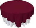LA Linen Polyester Poplin Washable Square Tablecloth, Stain and Wrinkle Resistant Table Cover, 90 by 90-Inch, Cranberry, (TCpop90x90_CranberryP28)