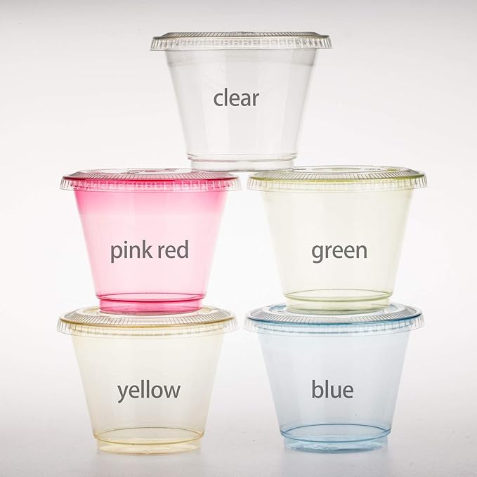 Golden Apple, 9oz-50sets Yellow Plastic Cups with Clear Flat no Hole lids.…
