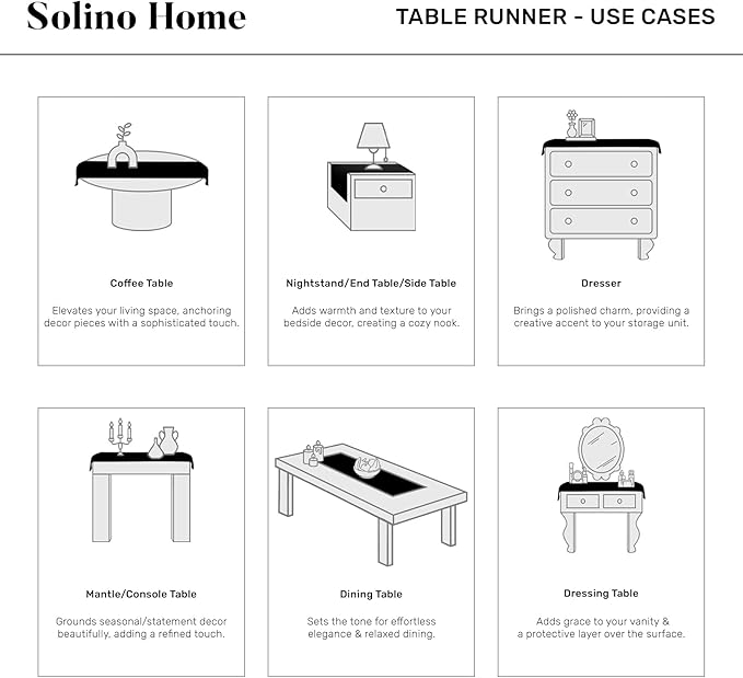 Solino Home Linen Hemstitch Table Runner 60 Inches - 100% Pure Linen Dark Grey Table Runner 14 x 60 Inch Ideal for Dresser and Coffee Tables - Classic Hemstitch