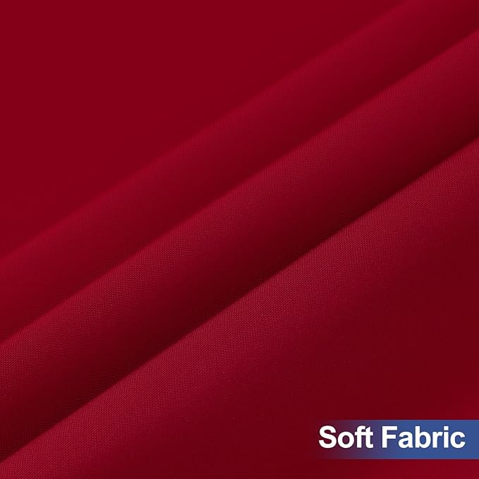 homing 2 Pack Rectangle Table Cloth, Elastic Fitted Fabric Tablecloth Fits for 4 Foot Folding Tables, Washable Table Cover for Picnic, Camping, Indoor & Valentine's Day (Wine Red, 30" x 48")