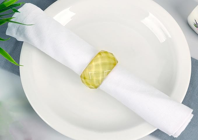 CLEENTABLE Napkin Rings Set of 12 - Epoxy Resin Napkin Holder Cuffs for Dinner Table Décor - Farmhouse Modern Serviette Rings for Weddings, Parties, Receptions, Banquets, Daily Use - 1.5" (Pastel)