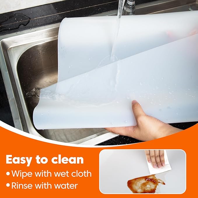 Large Silicone Mats for Kitchen Counter,12"x72" Cuttable Silicone Roll for Silicone Heat Resistant Mat Silicone Placemat Cabinet Liner,New Skin-Friendly Material Countertop Protector,Translucent