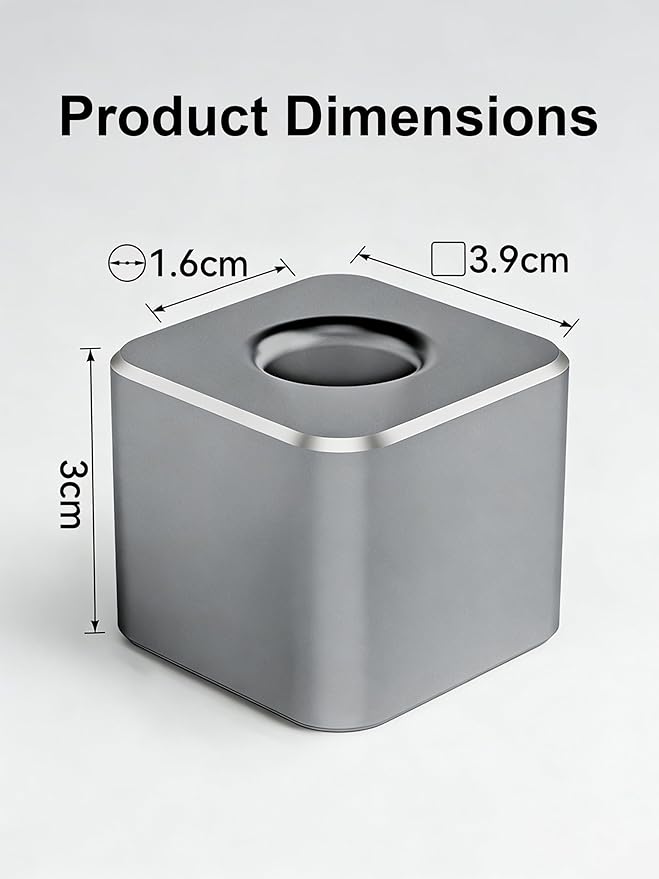 Aluminum Single Hole Pen Stand - Durable Fountain Pen Holder for Desk Display, Non - Slip Base, Minimalist Office/Home Organizer(Grey,1P)