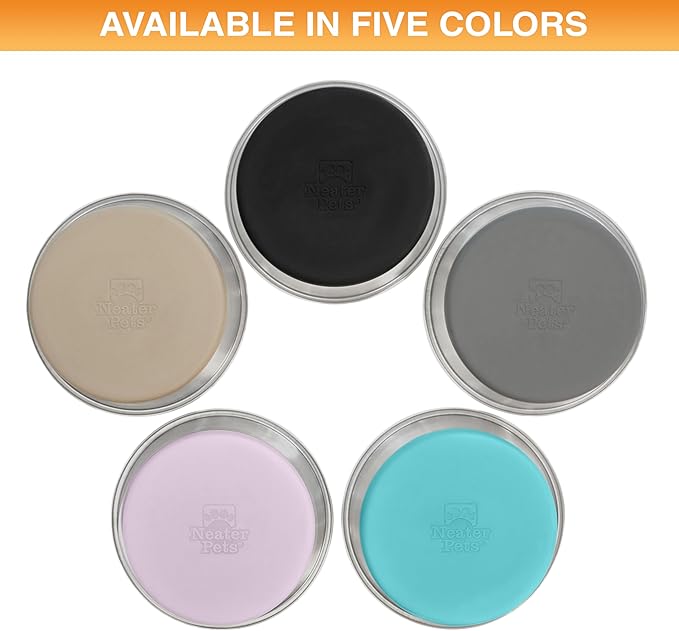 Neater Pet Brands Stainless Steel Dog Bowls with Non-Slip Rubber Bottom – Set of 2, 8 Cup (64 oz), Pink - Heavy Duty Metal Dog Bowl, Dishwasher Safe, Food or Water Bowl, Ideal for Large Dogs