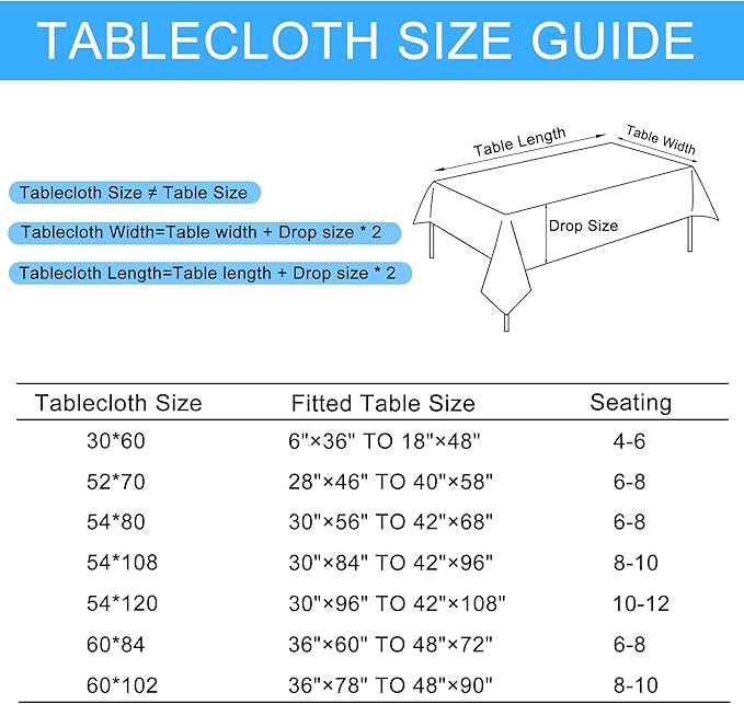 Hiasan 2 Pack Faux Linen Rectangle Tablecloth - Wrinkle and Stain Resistant Washable Table Cloth for Kitchen Dining Room Holiday Table Cover for Party Dinner, Black, 54 x 120 Inch