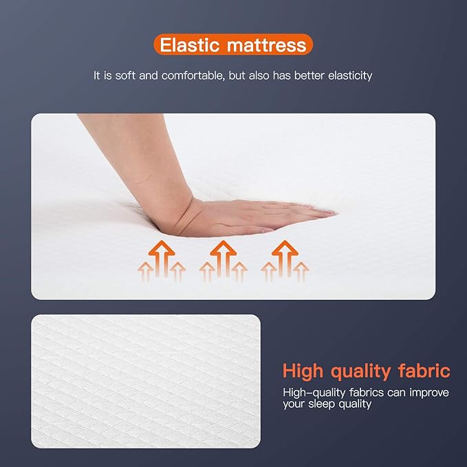 FDW Memory Foam Mattress King Size,8 inch Gel Mattress for Cool Sleep Pressure Relief, Medium Firm Mattresses Fiberglass Free/CertiPUR-US Certified/Bed-in-a-Box/Pressure Relieving