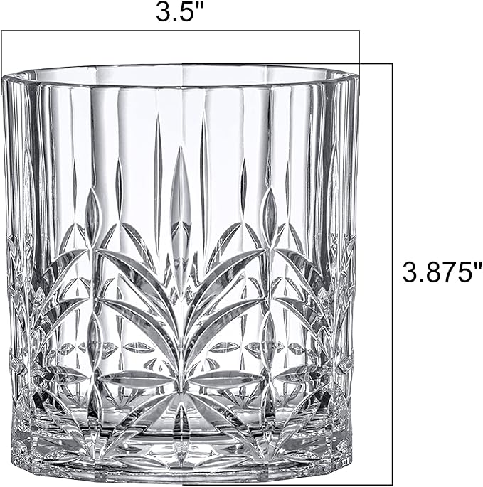 Amazing Abby - Whitney - 14-Ounce Plastic Whiskey Glasses (Set of 4), Plastic Wine Glasses, Reusable, BPA-Free, Shatter-Proof, Dishwasher-Safe, Perfect for Poolside, Outdoors, Camping, and More
