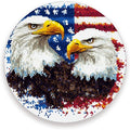 Coasters for Drinks Coaster Drink Set Decorative Coffee Table Desk Cup Mat Spring Cute Cork Bar Backing Round Home Decor Pixel Bald Eagle USA Flags White33