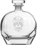 Rolf Glass Sugar Skull 23 Ounce Whiskey Decanter | Spirits Decanter with Airtight Stopper | Lead-Free Glass | Sand Engraved in the USA | Liquor Decanter for Whiskey, Bourbon, & Brandy