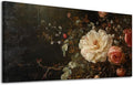 ADJUVANT Wall Art Vintage Peony And Rose Bouquet 40"L x 20"W, White Peony With Pink Roses Canvas Painting Elegant Floral Artwork Prints Botanic Wall Decor for Living Room Bedroom Dining Room Home Office