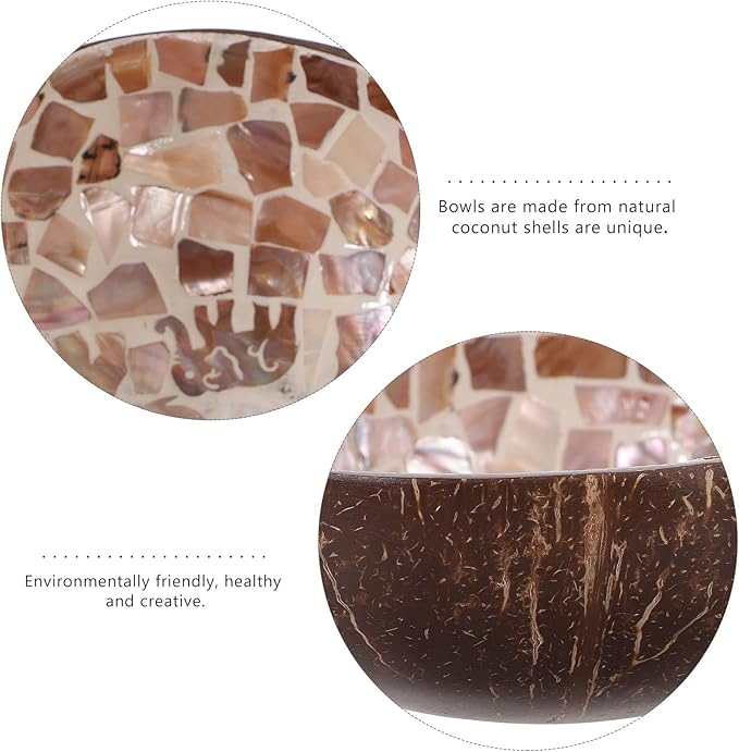 Coconut Shell Bowl Natural Handmade Key Storage Bowl Candy Dish Decorative Home Storage Plate for Living Room Tabletop Organizer