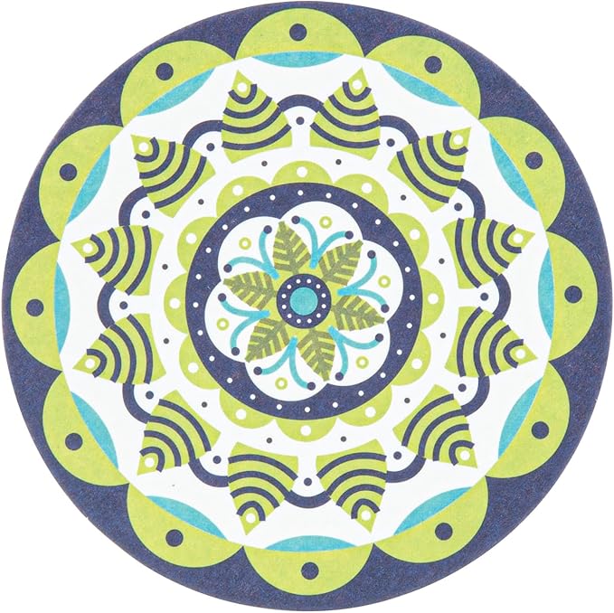 Restaurantware Paper Bar Coasters 48 Count 3.5 Inch Super Absorbent Beverage Coasters Pulpboard Assorted Design Drinkware Coasters Durable Paper Round Assorted