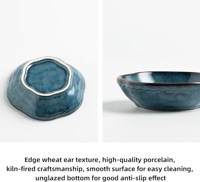 Floral Ceramic Ring Dish Elegant Jewelry Gift for Women Ceramic Trinket Tray Ring Holder Necklace Organizer for Mom Best Friend Sister (blue)