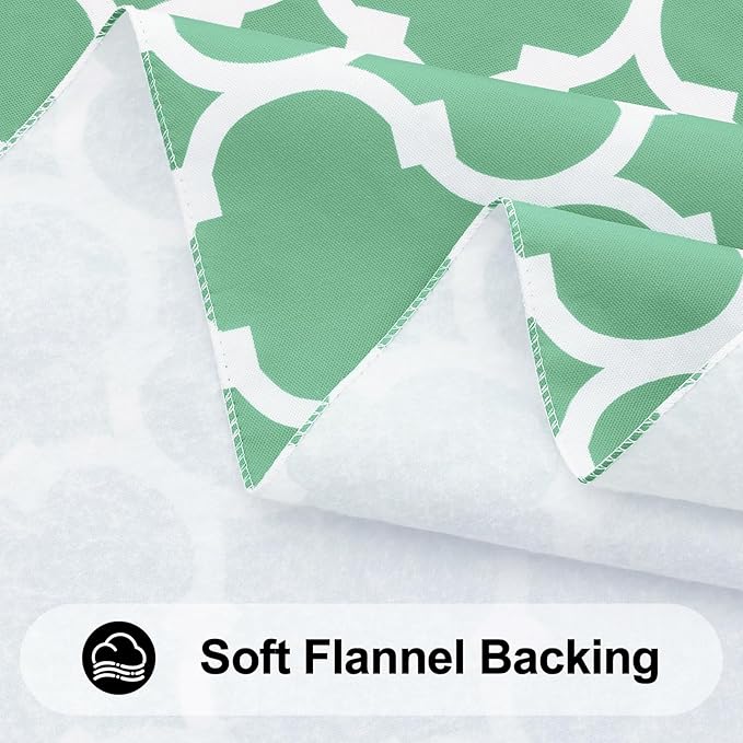 Smiry Rectangle Table Cloth, Waterproof Vinyl Tablecloth with Flannel Backing for Rectangle Tables, Wipeable Spillproof Plastic Tablecloths for Dining, Camping and Indoor (54"x120", Sage Green)