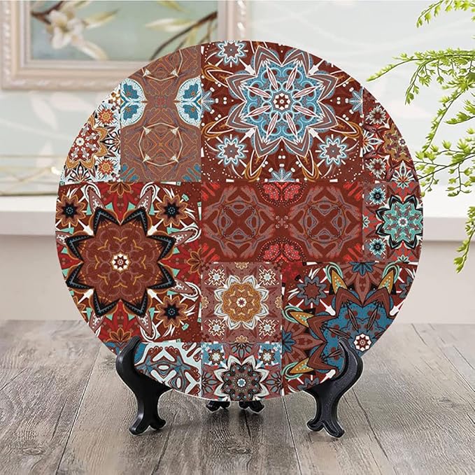 Ceramic Plates, Victorian Decorative Ceramic Plates, Classic Victorian Floral Authentic Motives and Ethnic, 6 Inch, Household Plates Decorative, Multicolor