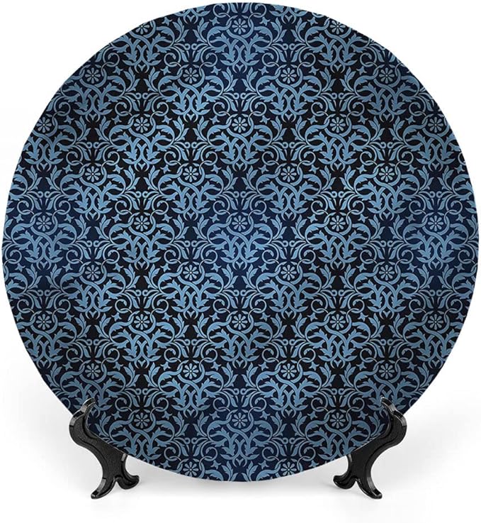 Ceramic Display Plate, Victorian Ceramic Hanging Decorative Plate, Interlacing Curvy Branch, 8 Inch, Living Room Kitchen Decoration Household, Multicolor