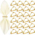 Gold Napkin Rings Set of 24, Stainless Steel Metal Gold Napkin Holder, Fall Thanksgiving Christmas Easter Napkins Rings for Table Decor Wedding, Banquet, Party