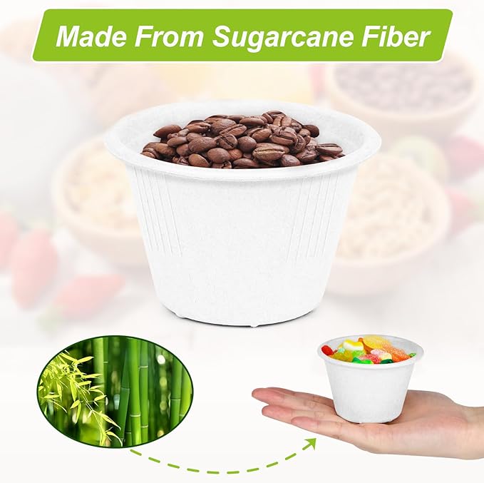Small Paper Bowls 4 oz, 200 Pack Compostable Paper Bowls, Disposable Chili Bowl, White Bagasse Bowl for Ice Cream, Dessert, sauce