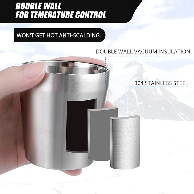 12 Pieces 6 oz Stainless Steel Cups Double Wall Insulated Tumblers Glasses Reusable Stackable Mugs Silver Travel Cups Metal Drinking Cups for Adult Home Party BBQ Camping Outdoor