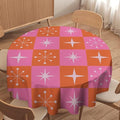 Mid Century Modern Round Tablecloth, Vintage Abstract Colorful Geometrics Modern Print Tablecloth for Home Party Dining Room Kitchen Decor 36Inch(90cm)
