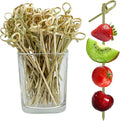 200PCS Cocktail Picks Bamboo Skewers for Appetizers, Fancy Toothpicks for Appetizers, 4.7 Inch Long Decorative Knot Bamboo Cocktail Sticks for Party Drinks Food Fruit Charcuterie Boards Accessories