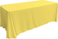 LA Linen Polyester Poplin Washable Rectangular Tablecloth, Stain and Wrinkle Resistant Table Cover 90x132, Fabric Table Cloth for Dinning, Kitchen, Party, Holiday 90 by 132-Inch, Yellow Light