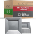 Disposable Plastic Dessert Plates -120 Plates -Heavy Duty Square Silver Salad Plates- 6.5" Appetizer Cake Plates Bulk Party Supplies For All Occasions