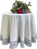 ATOSII Amalfi 100% Cotton Round Tablecloth, Handblock Print Floral Table Cloth for Kitchen Dining Linen I Parties, Weddings, Outdoors, Spring Summer I 72" Inches Round