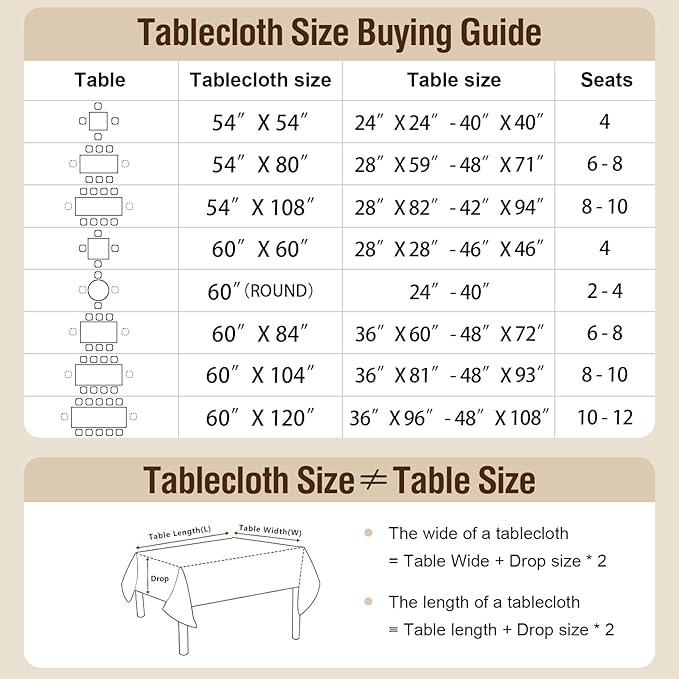 H.VERSAILTEX Linen Table Cloths Floral Printed Tablecloth Spill-Proof Waterproof Table Cover for Dining Buffet Feature Soft and Thick Fabric Wrinkle Free, 60 x 104 Inch, Retro Floral - Brown