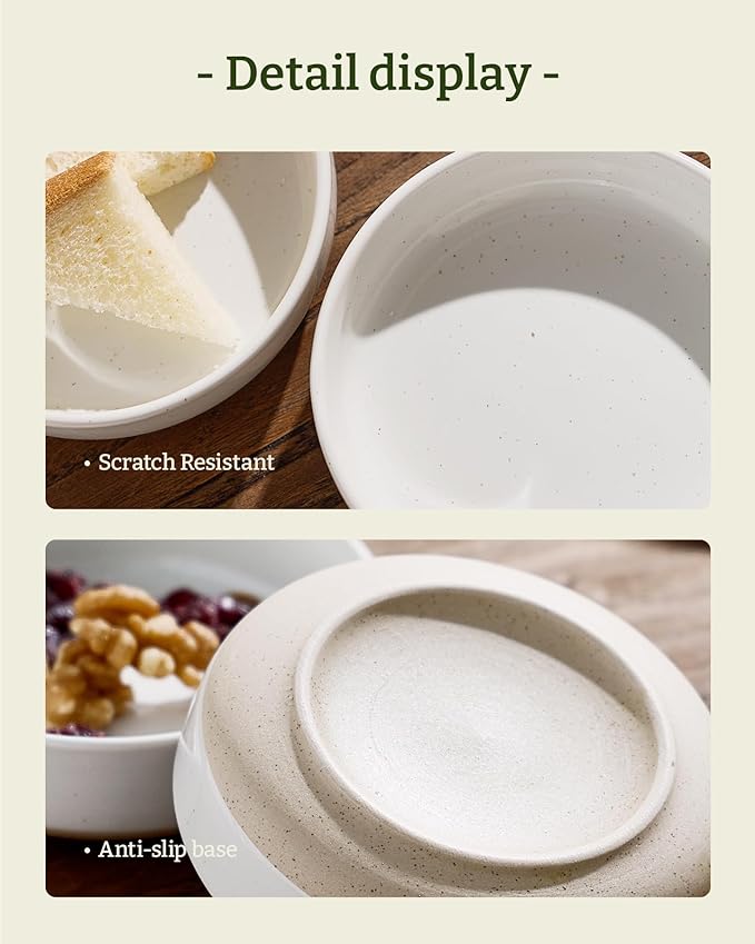 famiware Milkyway Ceramic Soy Sauce Dish, Dipping Bowls Set of 6, Dipping Sauce Bowls/Dishes, 4oz Small Serving Bowls for Side Dishes, Condiment, Sushi, Appetizer, Dessert, White