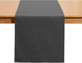 Black Grey Table Runner 13x36 Inches Long, Cotton Linen Farmhouse Style Seasonal Dresser Scarf for Kitchen Dining Coffee Table Parties Wedding Home Decor (13” x 36”, Black Grey)