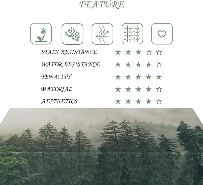60x84 Inch Nature Scenery Rectangular Tablecloth Foggy Wild Forest Mysterious Secret Realm Table Cloth Waterproof Durable Table Cover for Home Game Room Banquet Picnic Outdoor BBQ Decor