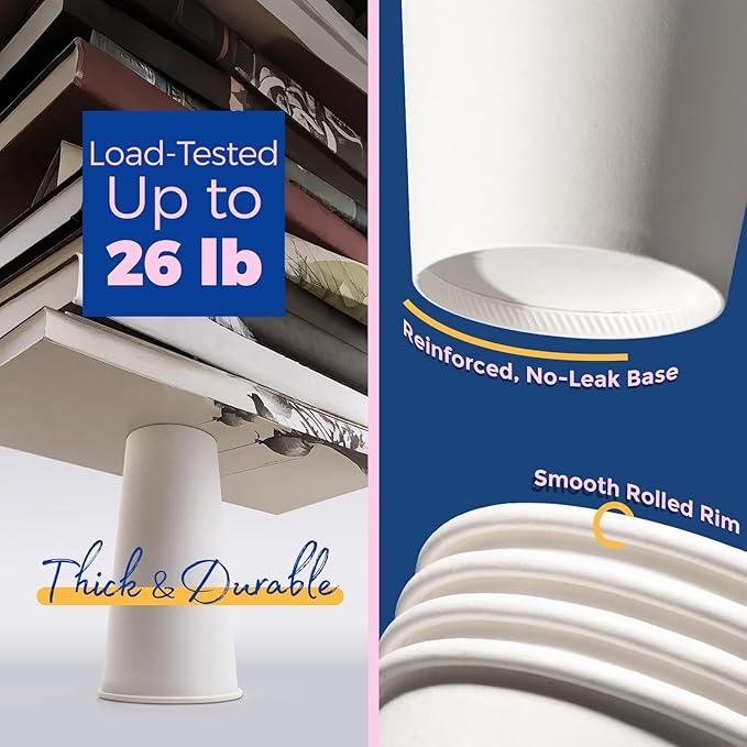 Fit Meal Prep 250 Pack 24 oz Disposable Coffee Cups with Lids, Sleeves, Leak-Proof To Go Coffee Cups with Lids, Durable Hot Paper Cups for Home, Office, Party, Business