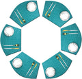 Wedge Placemats for Round Kitchen Table Woven Vinyl Easy Wipe Plastic Non Slip Table Mats Set of 6（Blue）