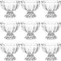 Iced Cream Dessert Bowl，Set of 9，6oz Vintage Glass ware with Heavy Base, Drinking Cup for Sundae, Fruit, Ice Cream, Snack, Condiment (9)