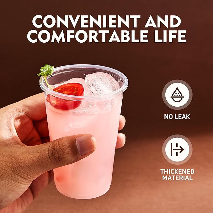 YEEHAW 9 oz Plastic Cups, 80 Pack - Clear Disposable Drinking Water Cups for Cold Beverages, Ideal for Party