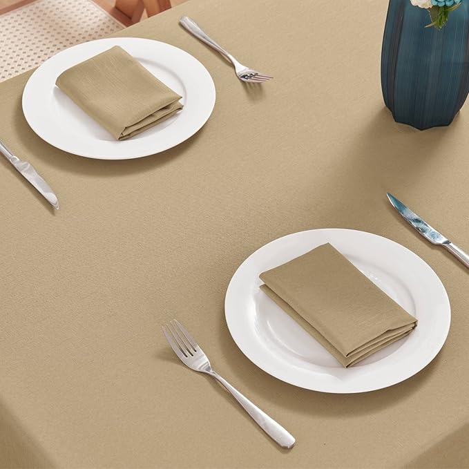Faux Linen Rectangle Tablecloth Waterproof 60x120 inch Table Cloth Stain and Wrinkle Resistant Washable, Decorative Fabric Table Cover for Dining, Kitchen, Wedding and Parties, Coffee
