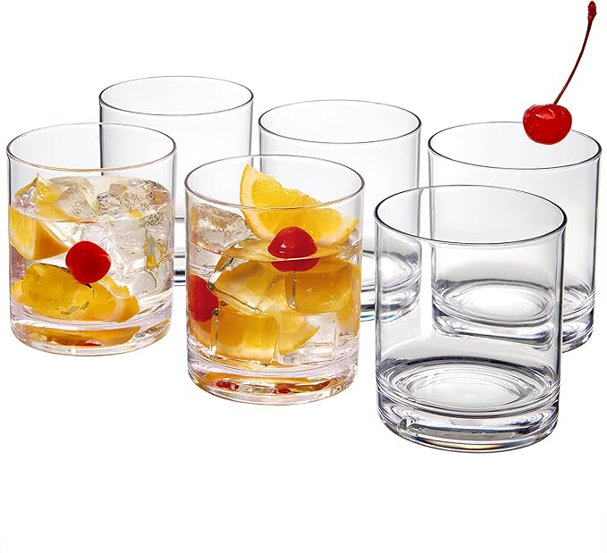 Amazing Abby - Probity - 12-Ounce Plastic Tumblers (Set of 6), Reusable Plastic Cups, BPA-Free, Shatter-Proof, Dishwasher-Safe