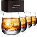 Old Fashioned Whiskey Glasses - Set of 4-8 oz Premium Crystal Clear Tumblers for Scotch Bourbon and Cocktails