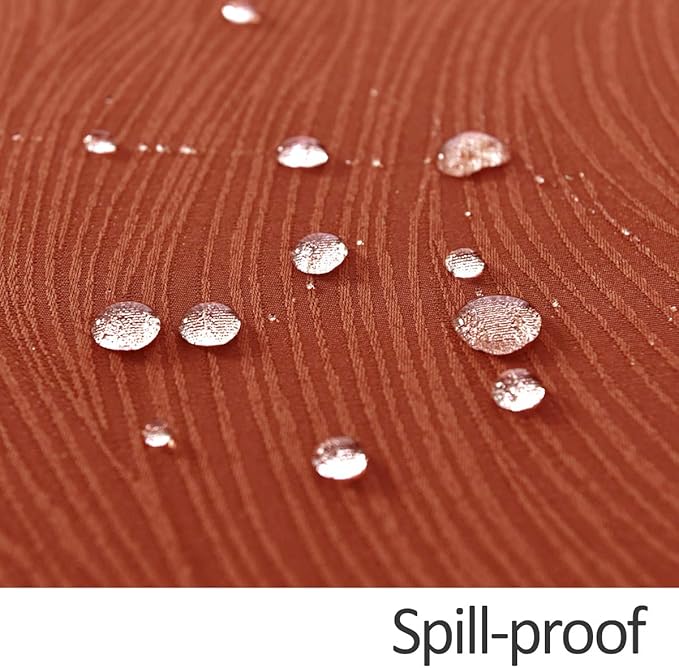 maxmill Jacquard Table Cloth Swirl Design Water Resistant Wrinkle Resistance Heavy Weight Soft Tablecloth for Fall Harvest Thanksgiving Dining Tabletop Halloween Decoration Oblong 60 x 140 Inch Rust