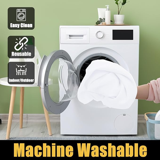 Smiry Rectangle Picnic Table Cloth, Waterproof Elastic Fitted Tablecloths for 6 Foot Tables, Washable Polyester Table Cover for Camping, Indoor and Outdoor (White, 30"x72")